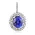 Appraised Rhapsody 950 Platinum AAAA Tanzanite and E-F VS Diamond Double Halo Pendant 7 Grams 6.40 ctw image number 0