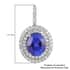 Appraised Rhapsody 950 Platinum AAAA Tanzanite and E-F VS Diamond Double Halo Pendant 7 Grams 6.40 ctw image number 3