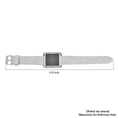 Strada Electronic Movement Digital Watch with Silver Color Faux Leather & Stardust Strap (34mm) (6.75-8.50 Inch)