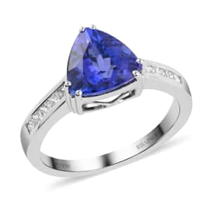 Certified Rhapsody 950 Platinum AAAA Tanzanite and E-F VS Diamond Solitaire Ring (Size 7.0) 7 Grams 3.70 ctw