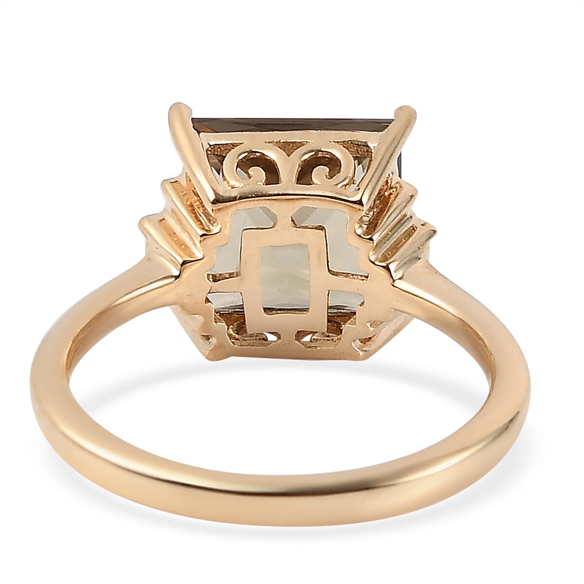 Iliana 18K Yellow Gold AAA Princess Cut Turkizite and G-H SI Diamond Ring (Size 7.0) 3.60 Grams 4.00 ctw image number 4
