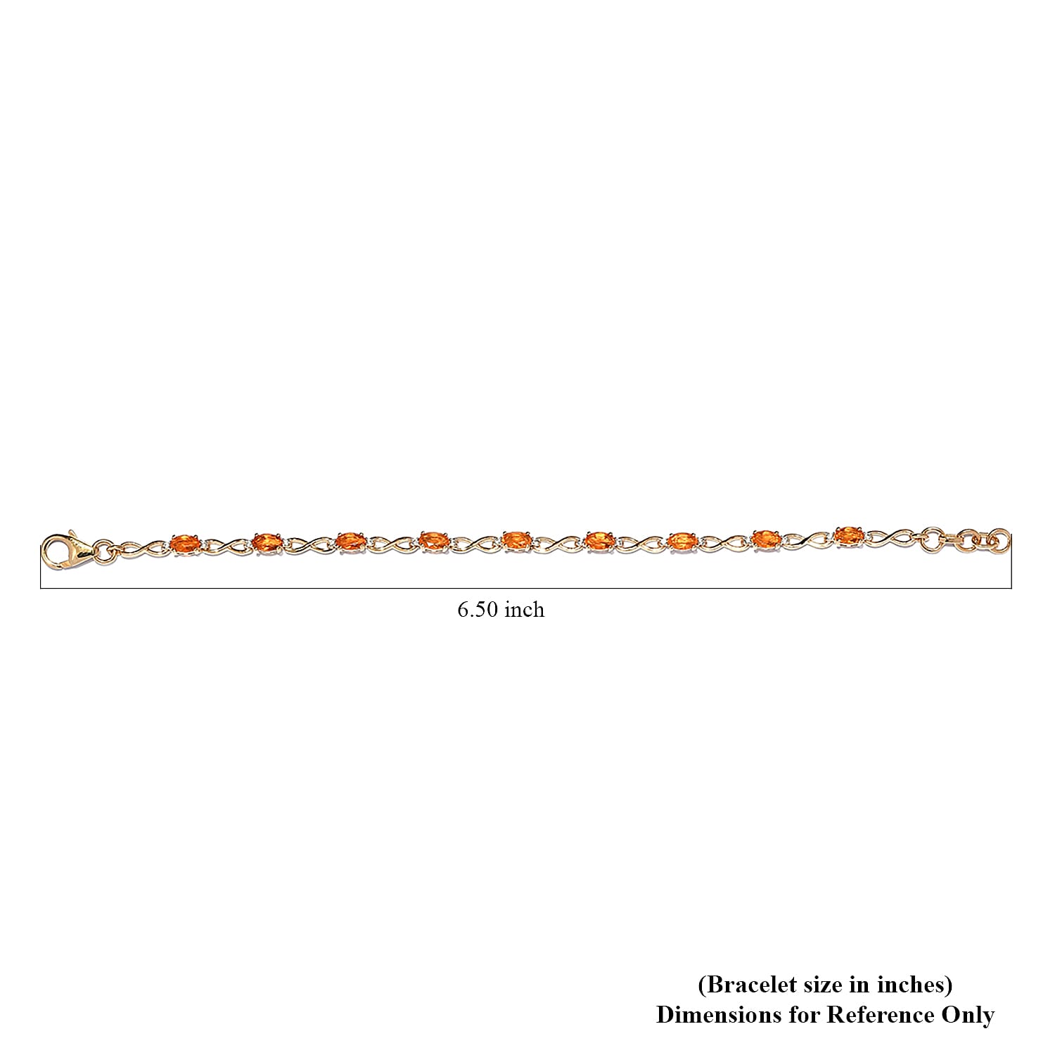 Salamanca Fire Opal and Natural White Zircon Infinity Link Bracelet in Vermeil Yellow Gold Over Sterling Silver (6.50 In) 1.50 ctw