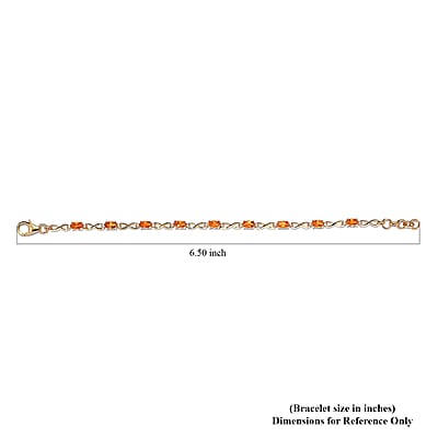 Salamanca Fire Opal and Natural White Zircon Infinity Link Bracelet in Vermeil Yellow Gold Over Sterling Silver (6.50 In) 1.50 ctw