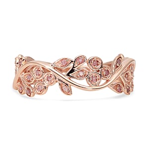 Pink Diamond Ring in Vermeil RG Sterling Silver 0.25 ctw