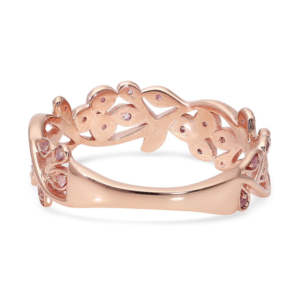 Pink Diamond Ring in Vermeil RG Sterling Silver 0.25 ctw image number 4