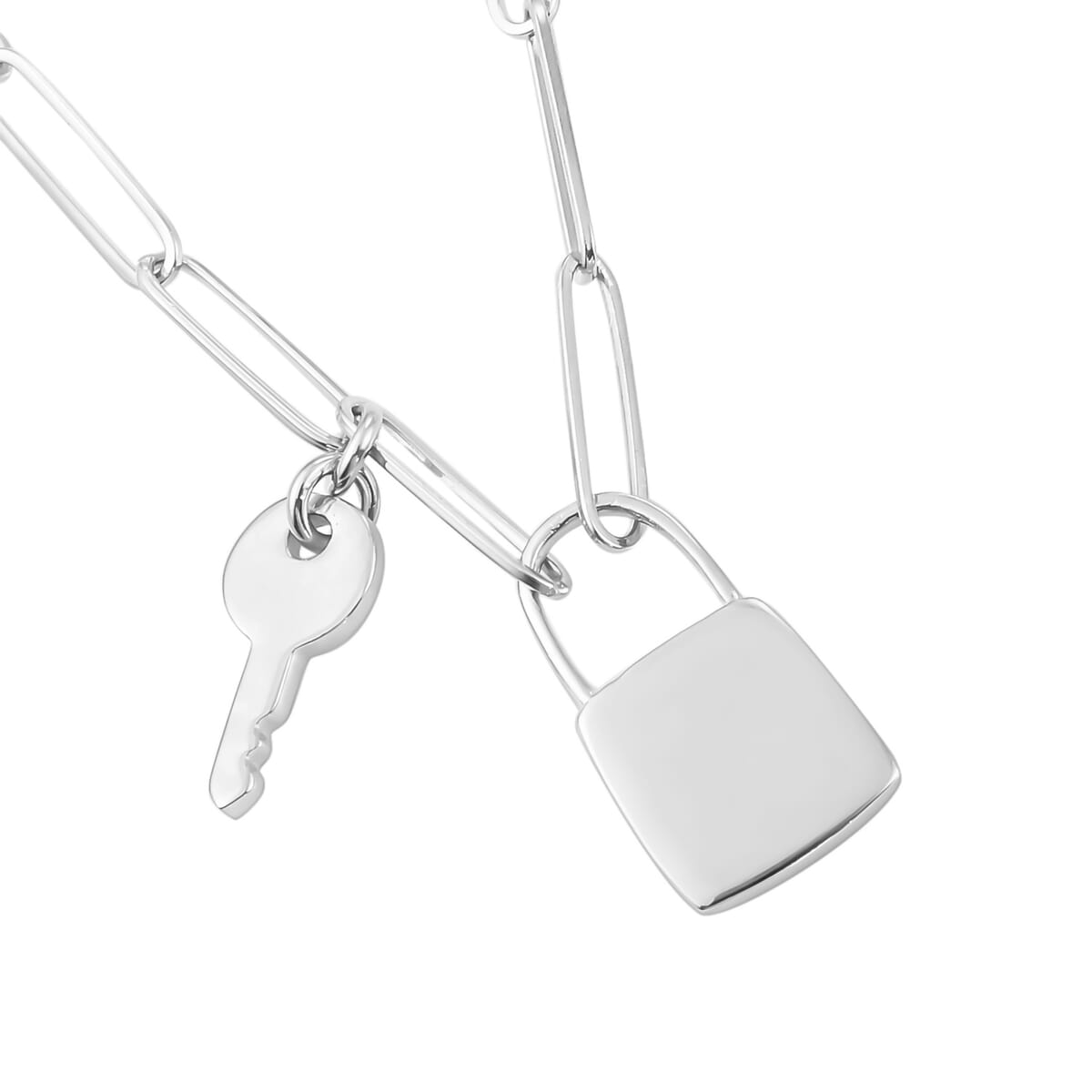 Platinum Over Sterling Silver Fancy Necklace 20 Inches 7.50 Grams image number 2