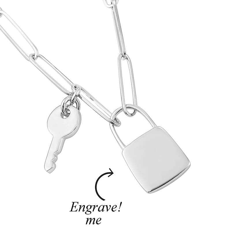 Platinum Over Sterling Silver Fancy Necklace 20 Inches 7.50 Grams