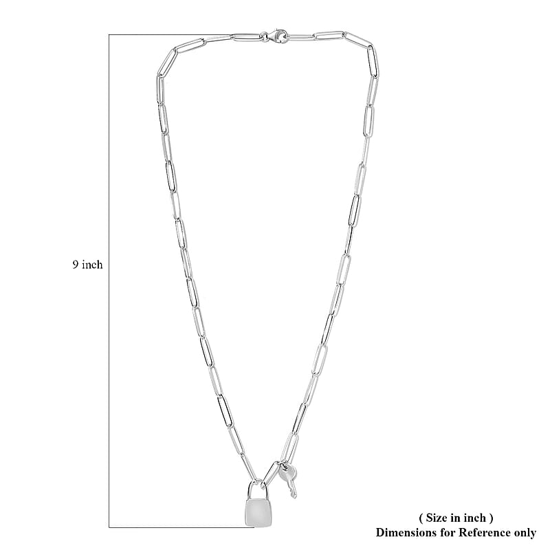 Platinum Over Sterling Silver Fancy Necklace 20 Inches 7.50 Grams