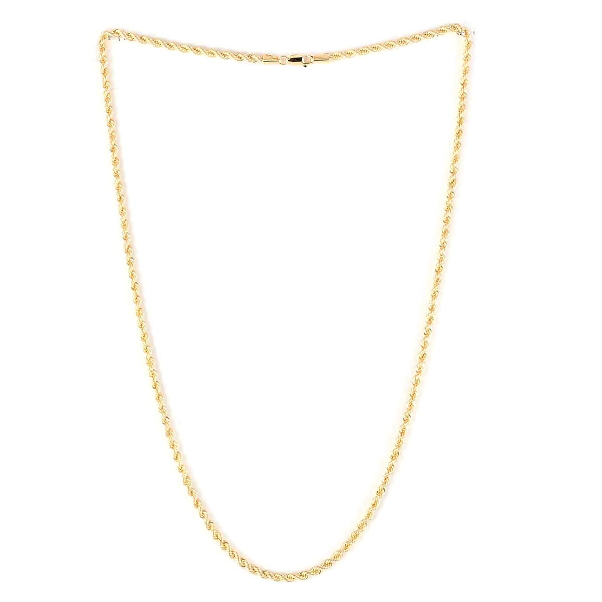 Vegas Closeout Deal 10K Yellow Gold 3.3mm Quint Rope Necklace 22 Inches 5.60 Grams image number 2