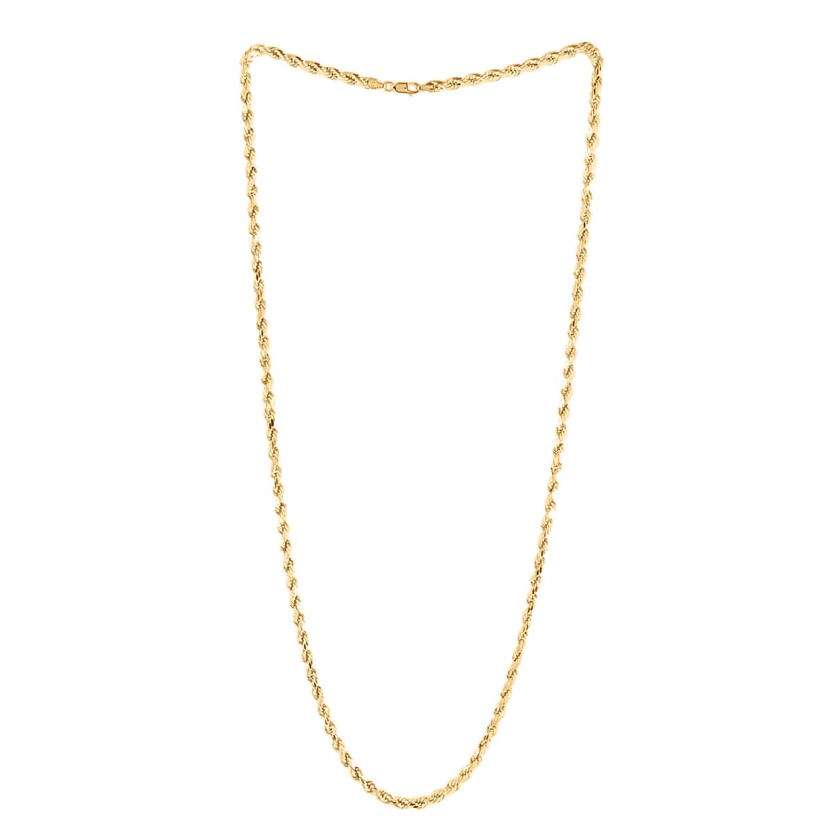 Vegas Closeout Deal 10K Yellow Gold 4mm Diamond Cut Rope Necklace 22 Inches 7 Grams image number 1