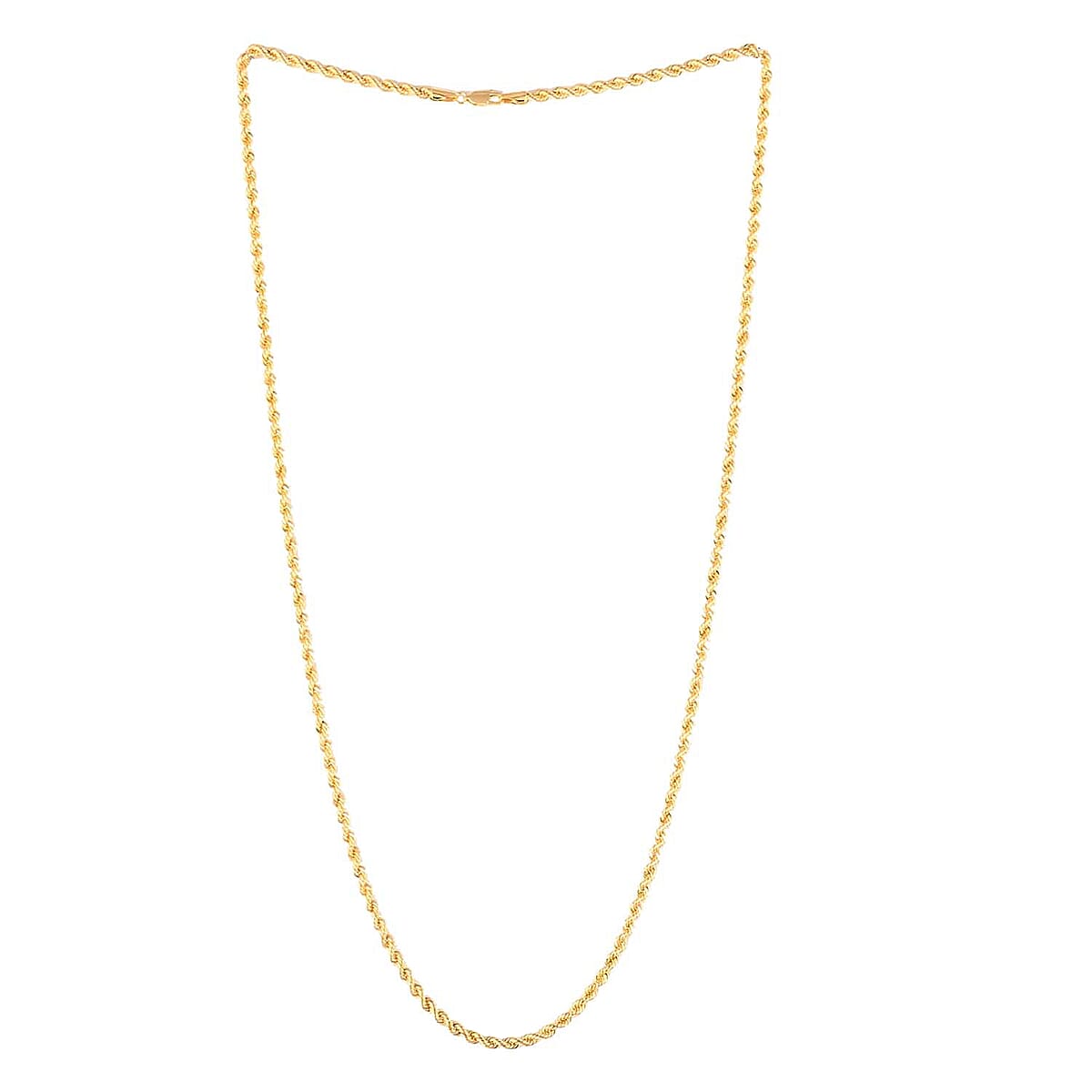 VEGAS CLOSEOUT Deal 10K Yellow Gold 3.8mm Quint Rope Necklace 20 Inches 6.75 Grams image number 2