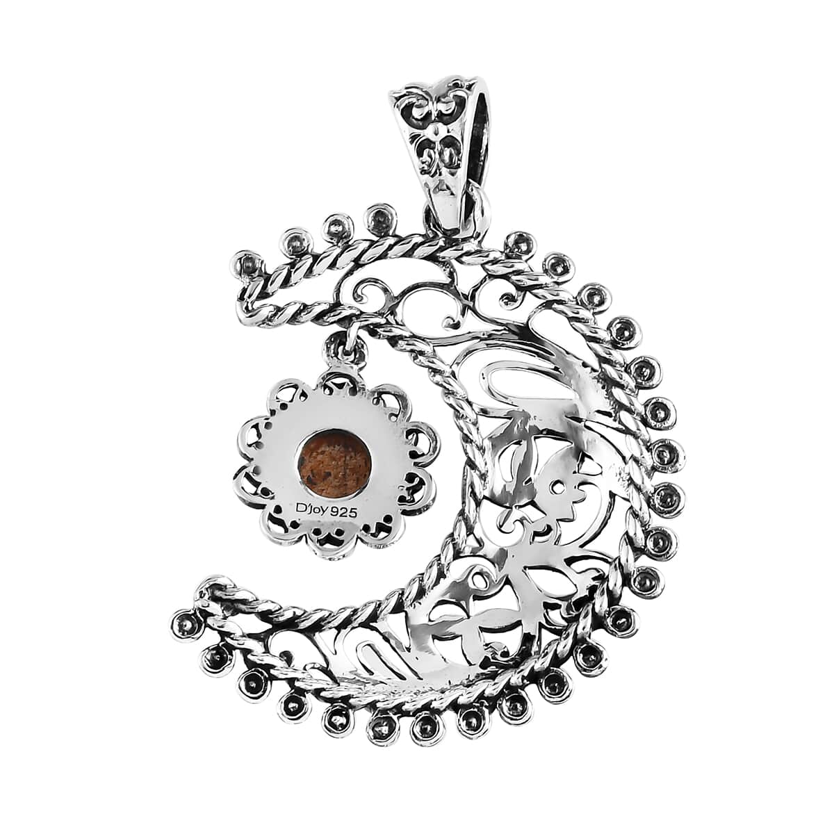 Madras Sunstone Celestial Pendant in Sterling Silver 1.35 ctw image number 4