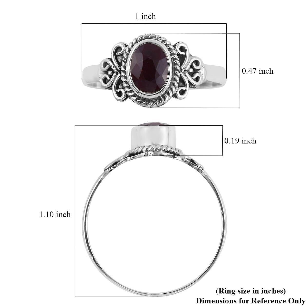 Bali Legacy Niassa Ruby Ring in Sterling Silver (Size 10.0) 1.50 ctw