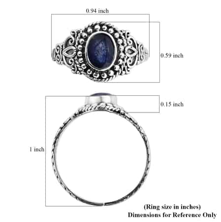 Bali Legacy Madagascar Blue Sapphire (DF) Ring in Sterling Silver (Size 10.0) 1.50 ctw image number 5