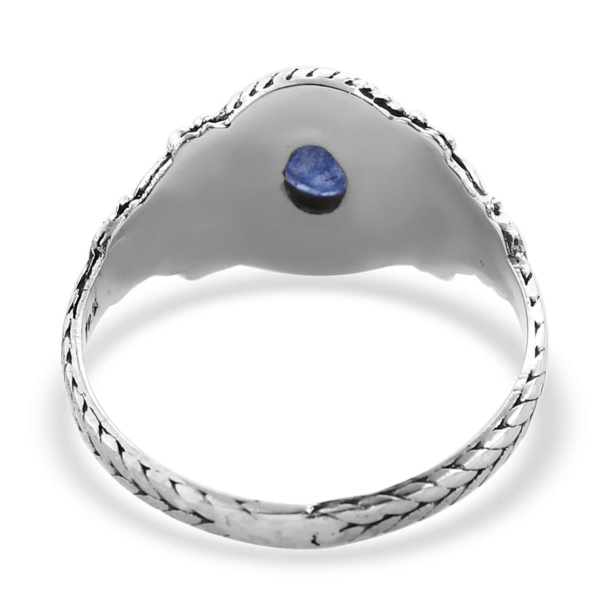 Mother's Day Gift Bali Legacy Madagascar Blue Sapphire (DF) Ring in Sterling Silver (Size 7.0) 1.50 ctw image number 4