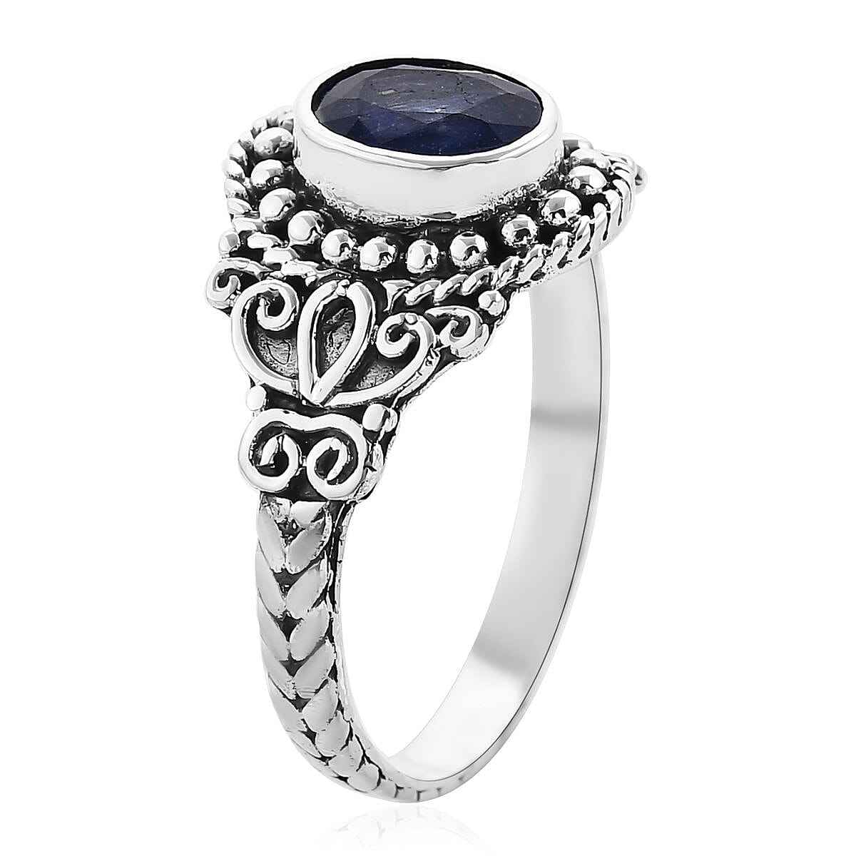 Bali Legacy Madagascar Blue Sapphire (DF) Ring in Sterling Silver (Size 8.0) 1.50 ctw