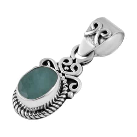 Bali Legacy Socoto Emerald Pendant in Sterling Silver 1.50 ctw image number 2