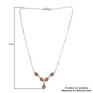 Unakite 5.75 ctw Necklace in Silvertone and Stainless Steel 18 Inches 