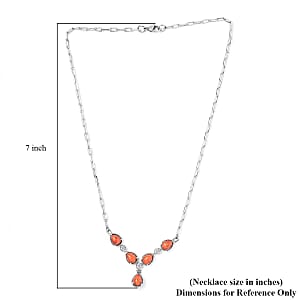 Mojave Orange Turquoise 5.85 ctw Necklace in Silvertone and Stainless Steel 18 Inches 