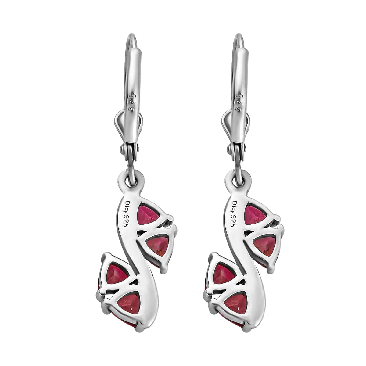 Morro Redondo Pink Tourmaline Dangling Earrings in Platinum Over Sterling Silver 1.85 ctw image number 6