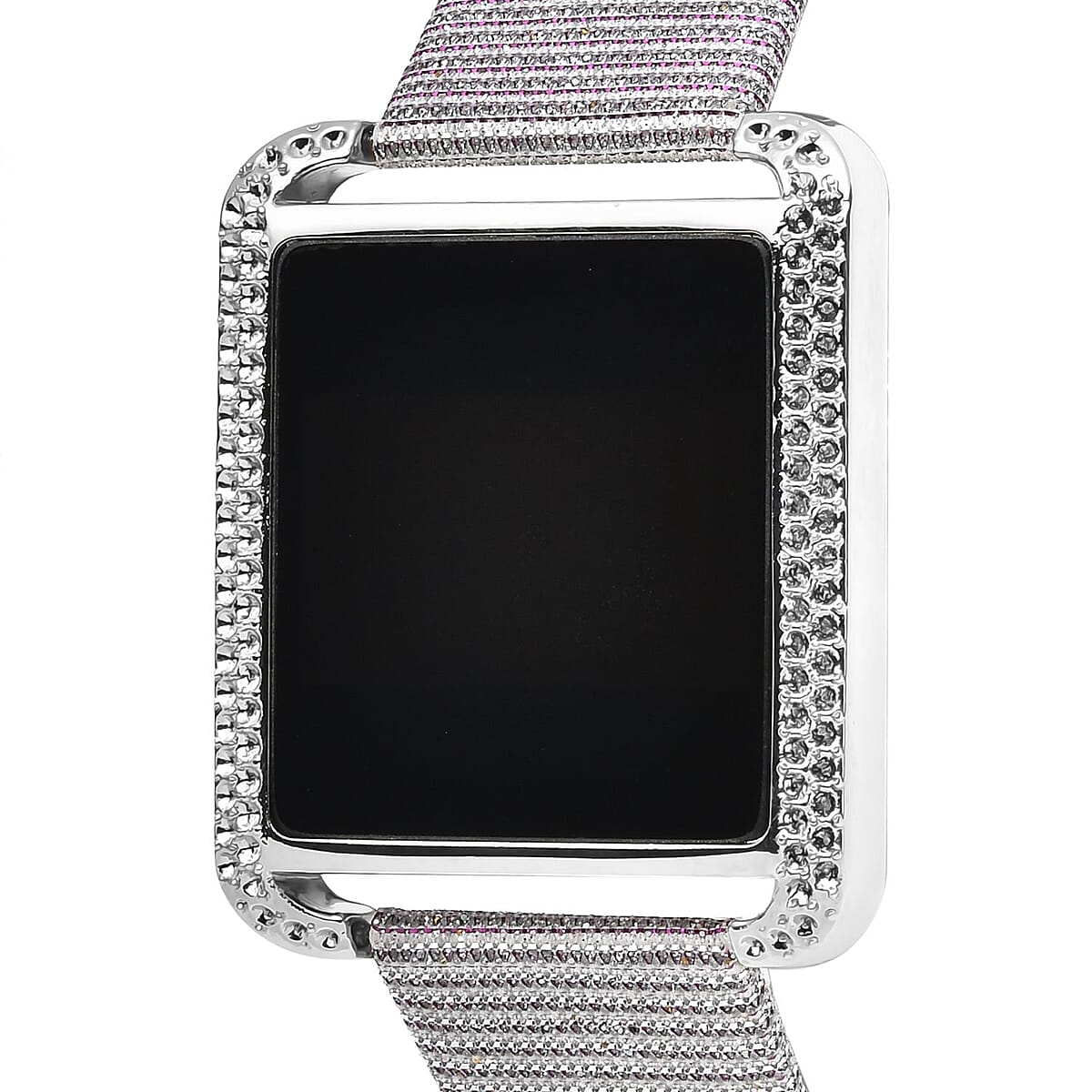 NWT Strada LED digital watch with 34mm lilac stardust strap Buy Strada Electronic Movement Digital Watch with Lilac Faux  main image 2