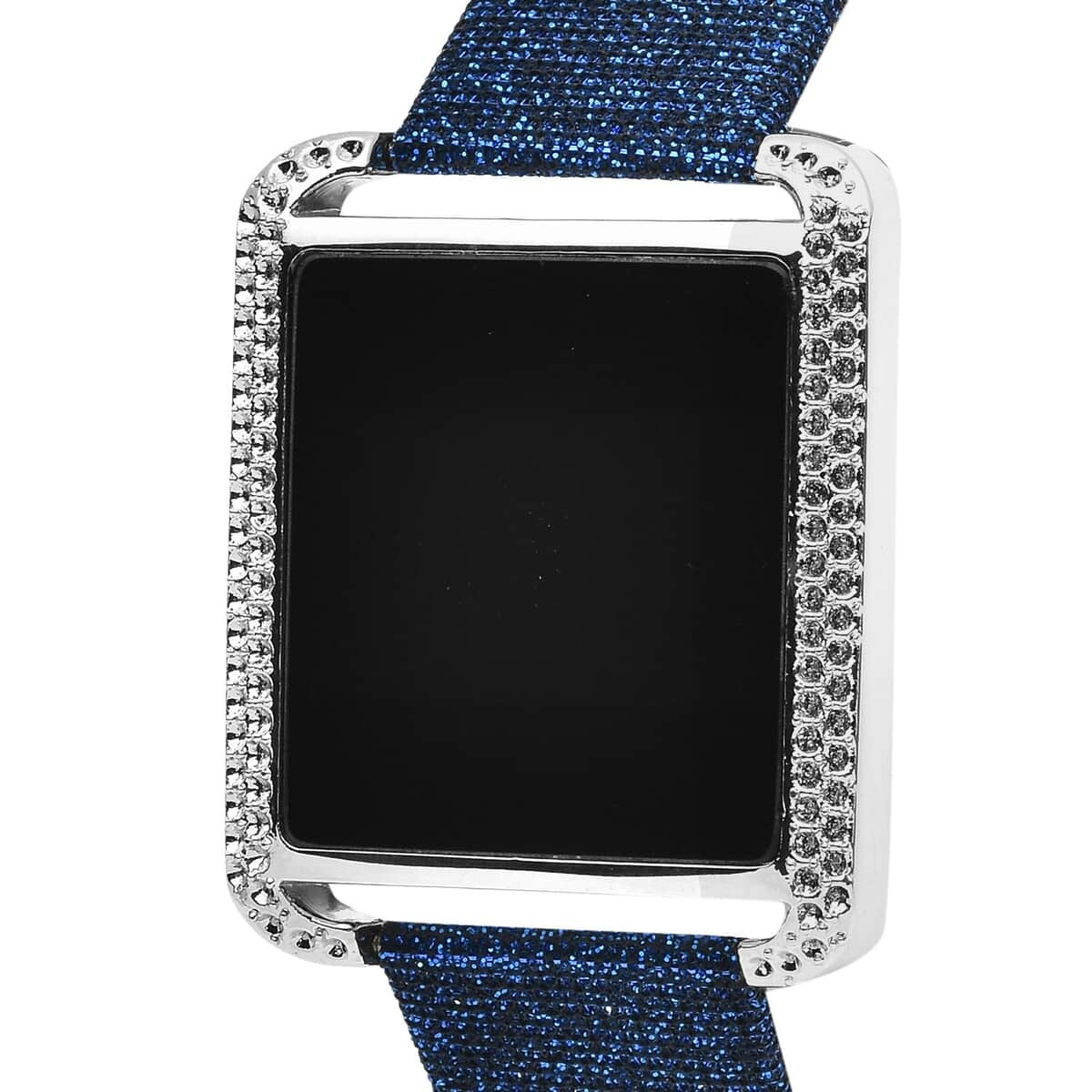Strada Electronic Movement Digital Watch with Navy Blue Faux Leather & Stardust Strap (34mm) (6.75-8.50 Inch) image number 3