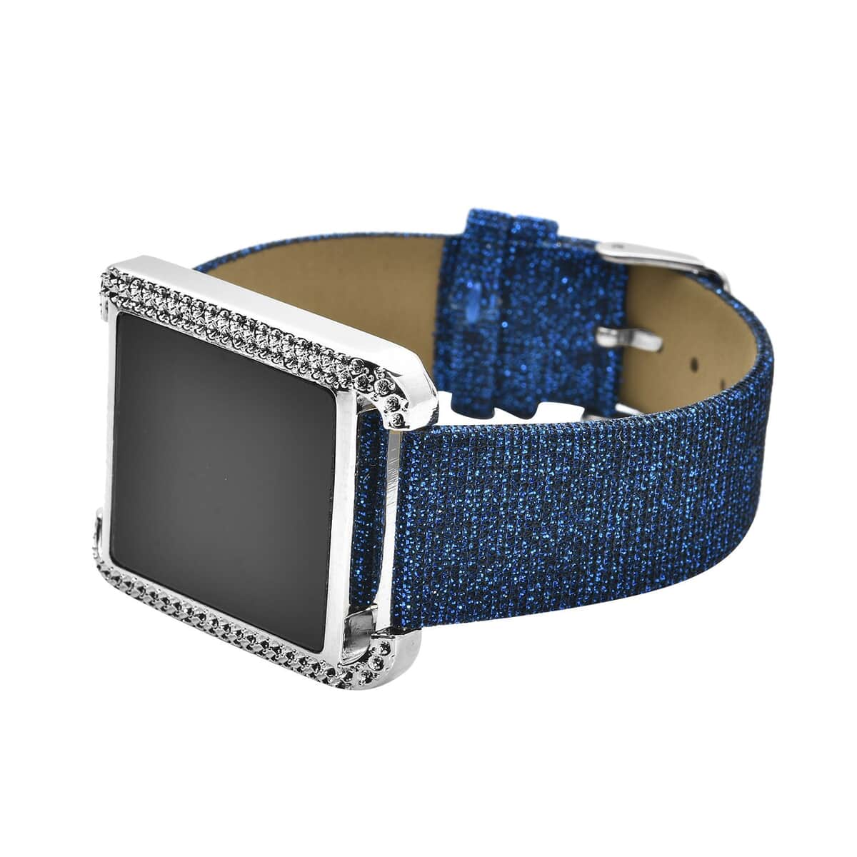 Strada Electronic Movement Digital Watch with Navy Blue Faux Leather & Stardust Strap (34mm) (6.75-8.50 Inch) image number 4