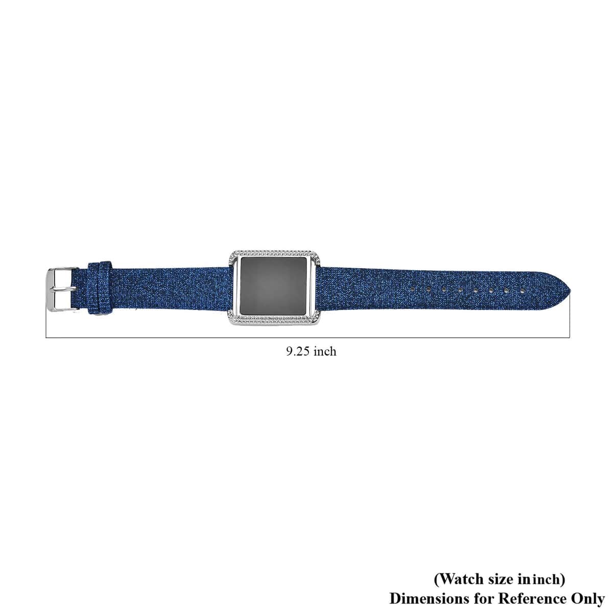 Strada Electronic Movement Digital Watch with Navy Blue Faux Leather & Stardust Strap (34mm) (6.75-8.50 Inch) image number 6