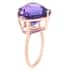 LUXORO 10K Rose Gold AAA Lusaka Amethyst Solitaire Heart Ring 2.50 Grams 8.50 ctw image number 3