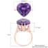 LUXORO 10K Rose Gold AAA Lusaka Amethyst Solitaire Heart Ring 2.50 Grams 8.50 ctw image number 5