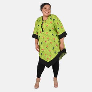 Tamsy Lime Tulip Handkerchief Kaftan - One Size Fits Most