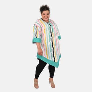 Tamsy Multi Waves Handkerchief Kaftan - One Size Fits Most