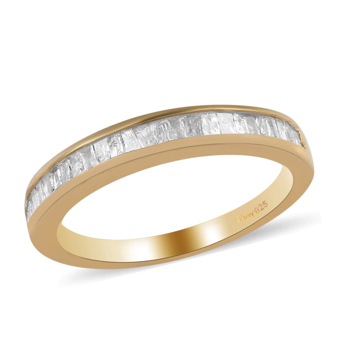 Diamond Half Eternity Ring in 14K Yellow Gold Over Sterling Silver (Size 10.0) 0.33 ctw image number 0