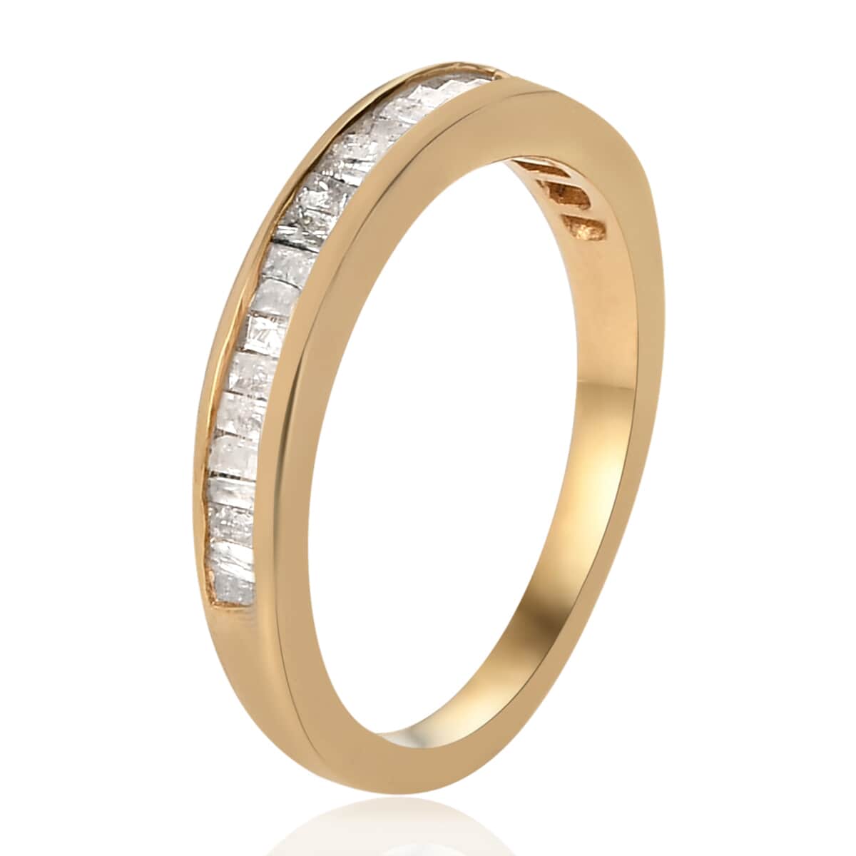 Diamond Haff Eternity Ring in 14K Yellow Gold Over Sterling Silver (Size 6.0) 0.33 ctw image number 5