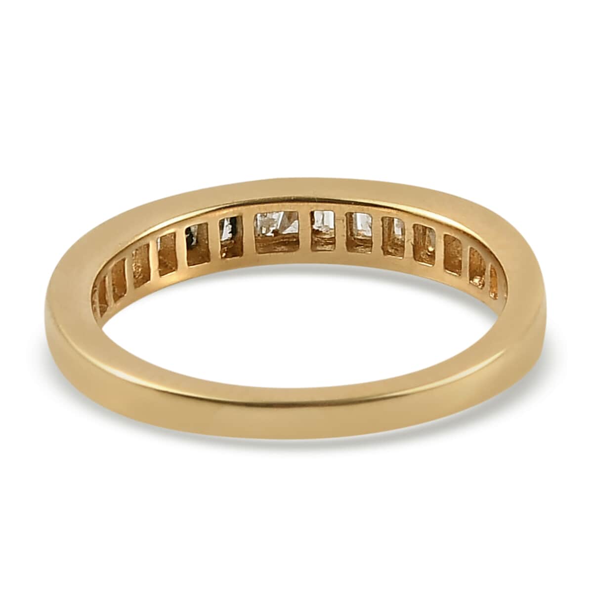 Diamond Haff Eternity Ring in 14K Yellow Gold Over Sterling Silver (Size 6.0) 0.33 ctw image number 6