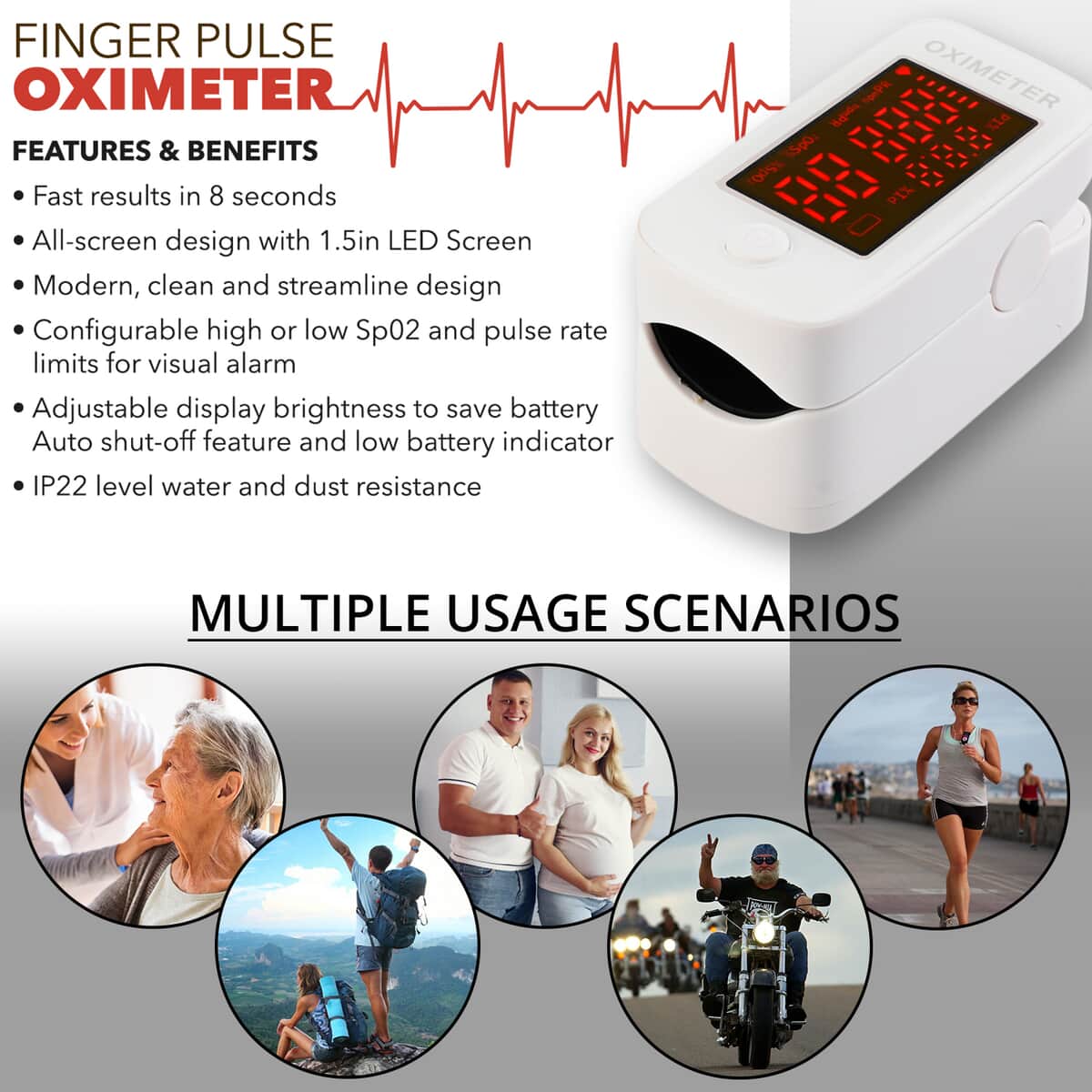 YIMI LIFE Blood Oxygen Monitor - White image number 3