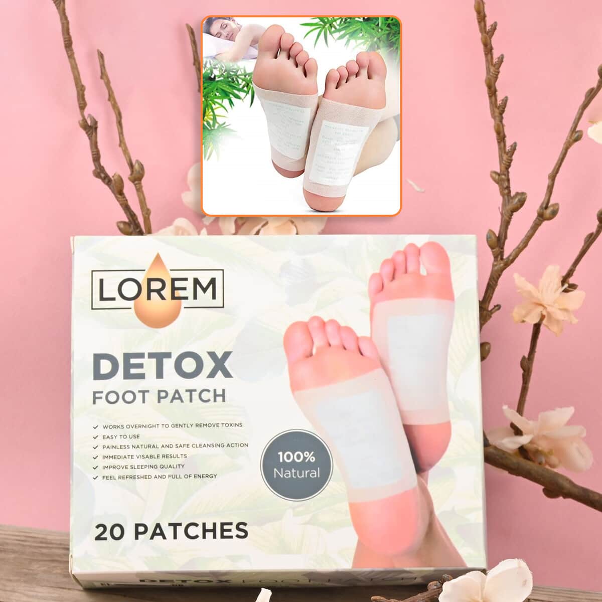 Lorem Natural Detox Foot Patch 20 Patches image number 1