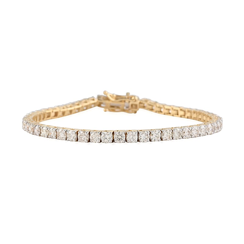 NY Closeout 14K Yellow Gold G-H I1 Diamond Tennis Bracelet (6.50 In) 10.3 Grams 5.00 ctw