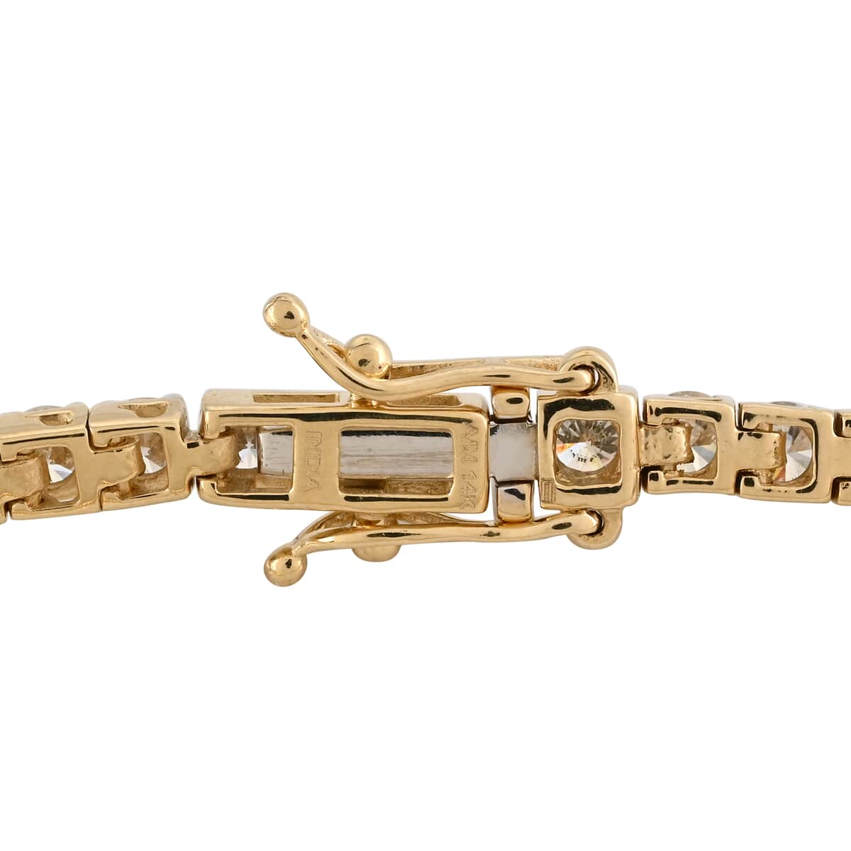 NY Closeout 14K Yellow Gold G-H I1 Diamond Tennis Bracelet (6.50 In) 10.3 Grams 5.00 ctw image number 3