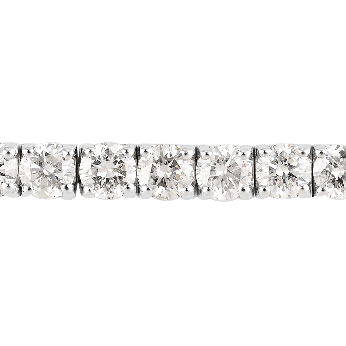 NY Closeout 14K White Gold G-H I1 Diamond Tennis Bracelet (6.50 In) 9.20 Grams 5.00 ctw image number 2