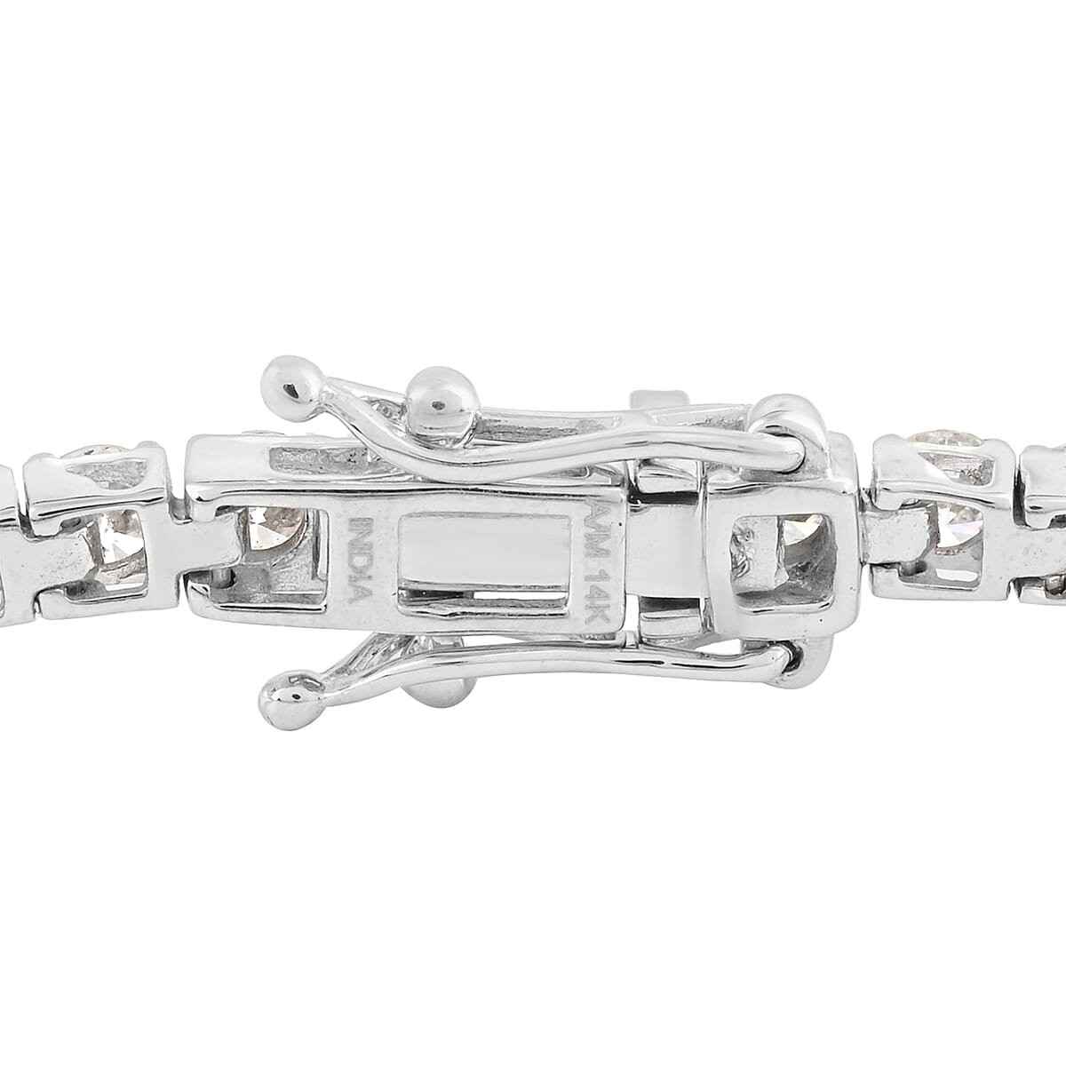 NY Closeout 14K White Gold G-H I1 Diamond Tennis Bracelet (6.50 In) 9.20 Grams 5.00 ctw image number 3