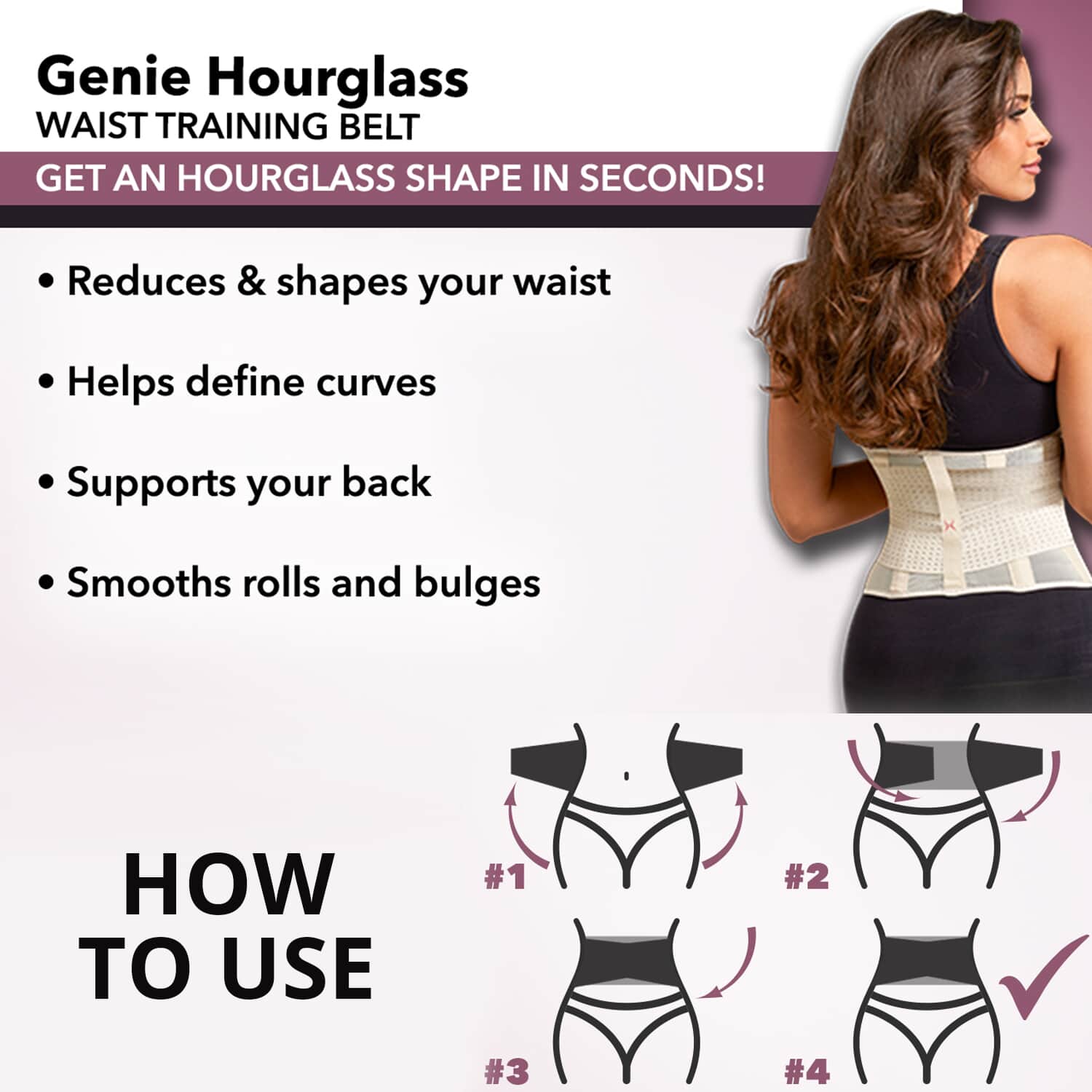 Buy GENIE Hourglass Waist and Lumbar Support Brace 3X 4X Nude