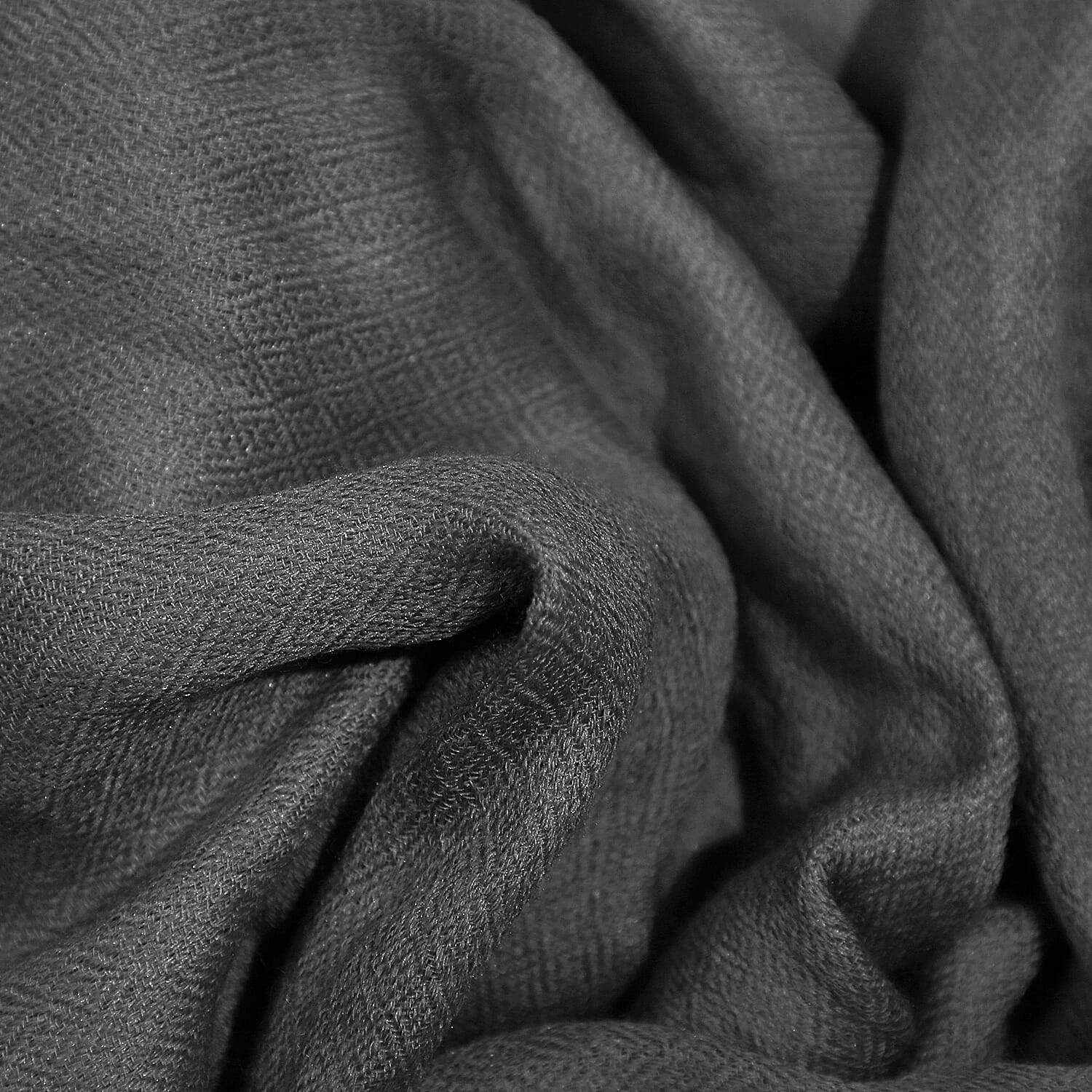 Tamsy Black 100% Cashmere Wool Scarf