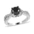 Black Diamond and Diamond Infinity Shank Ring in Platinum Over Sterling Silver (Size 6.0) 2.00 ctw image number 0