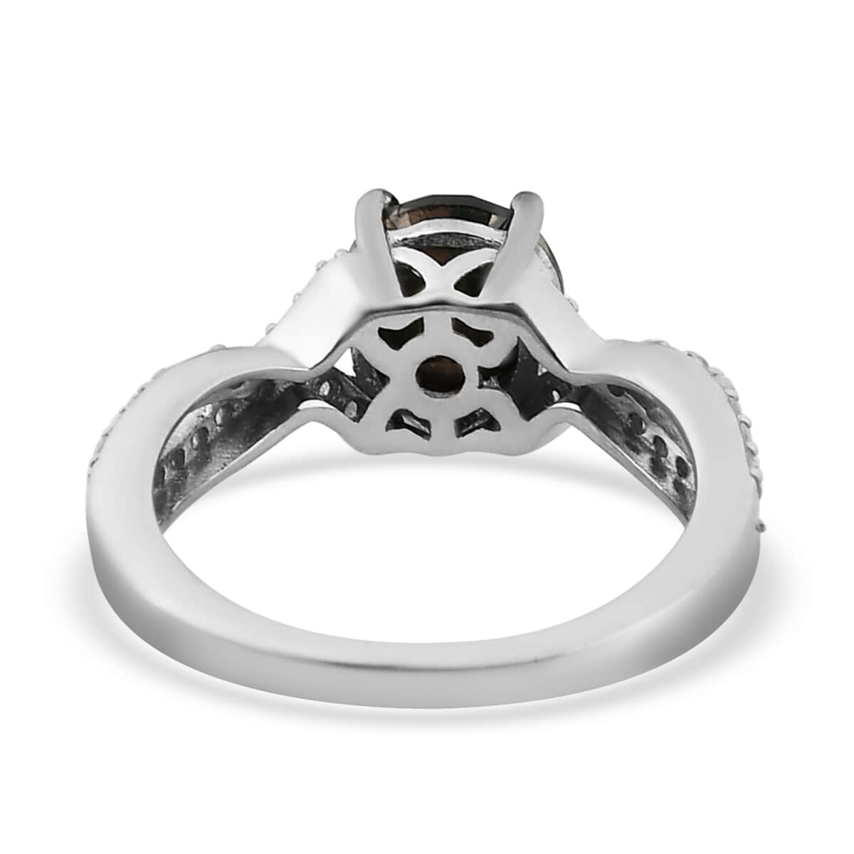 Black Diamond and Diamond Infinity Shank Ring in Platinum Over Sterling Silver (Size 6.0) 2.00 ctw image number 4