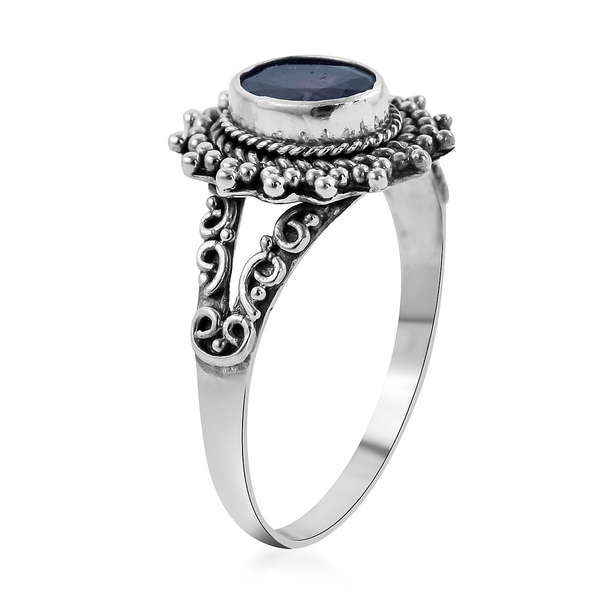 Bali Legacy Diffused Blue Sapphire Ring in Sterling Silver (Size 10.0) 1.50 ctw image number 3