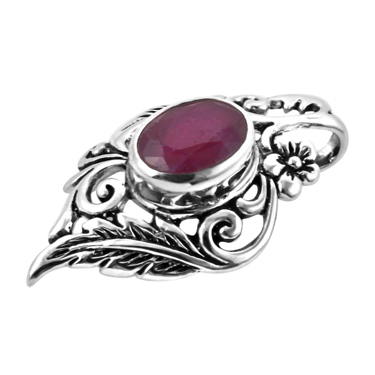 BALI LEGACY Niassa Ruby Pendant in Sterling Silver 1.50 ctw image number 3