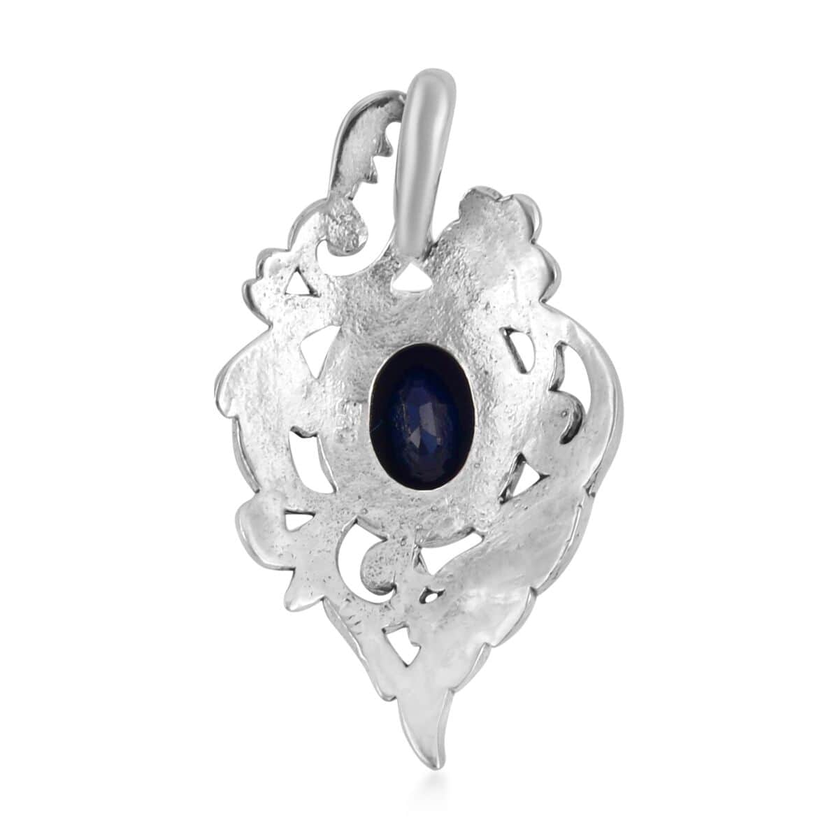 Mother’s Day Gift Bali Legacy Diffused Blue Sapphire (DF) Pendant in Sterling Silver 1.50 ctw image number 4