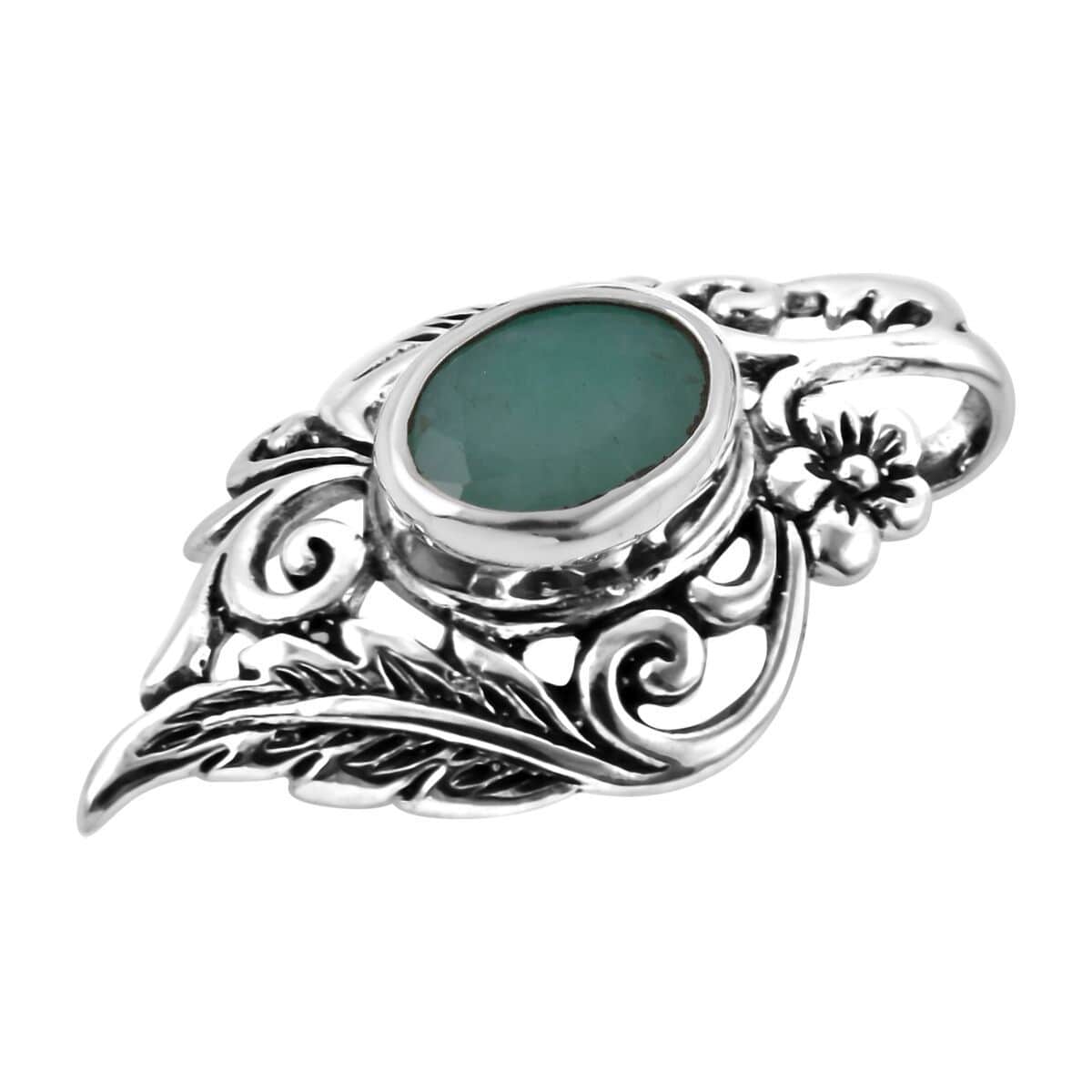 Bali Legacy Socoto Emerald Pendant in Sterling Silver 1.50 ctw image number 2