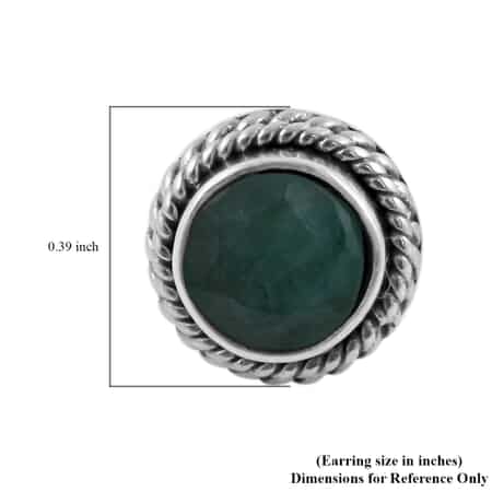 BALI LEGACY Socoto Emerald Stud Earrings in Sterling Silver 1.50 ctw image number 5